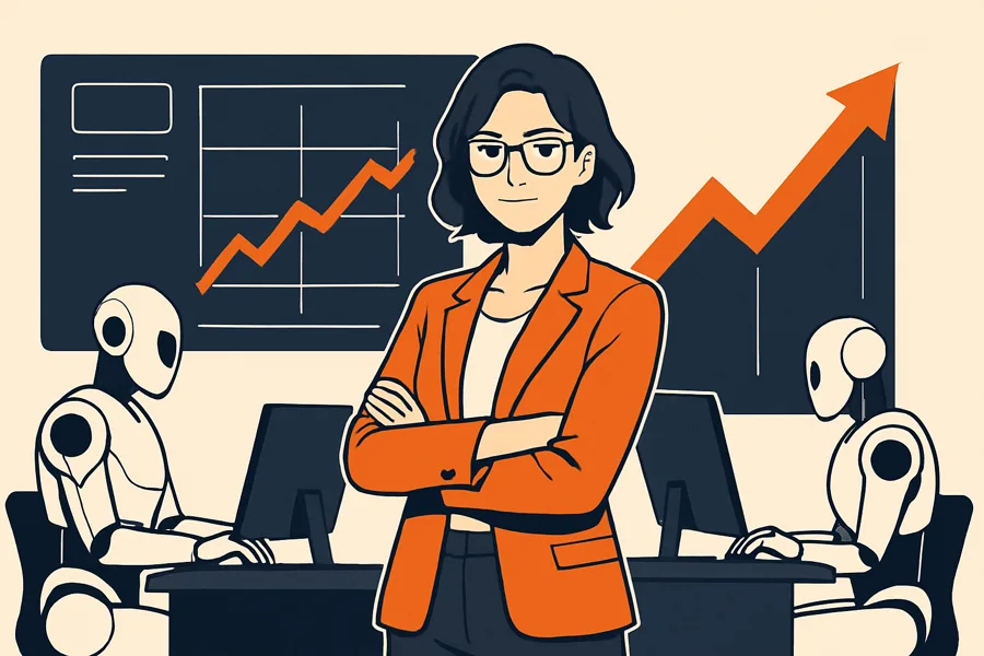 Marketing strategist working alongside AI agents